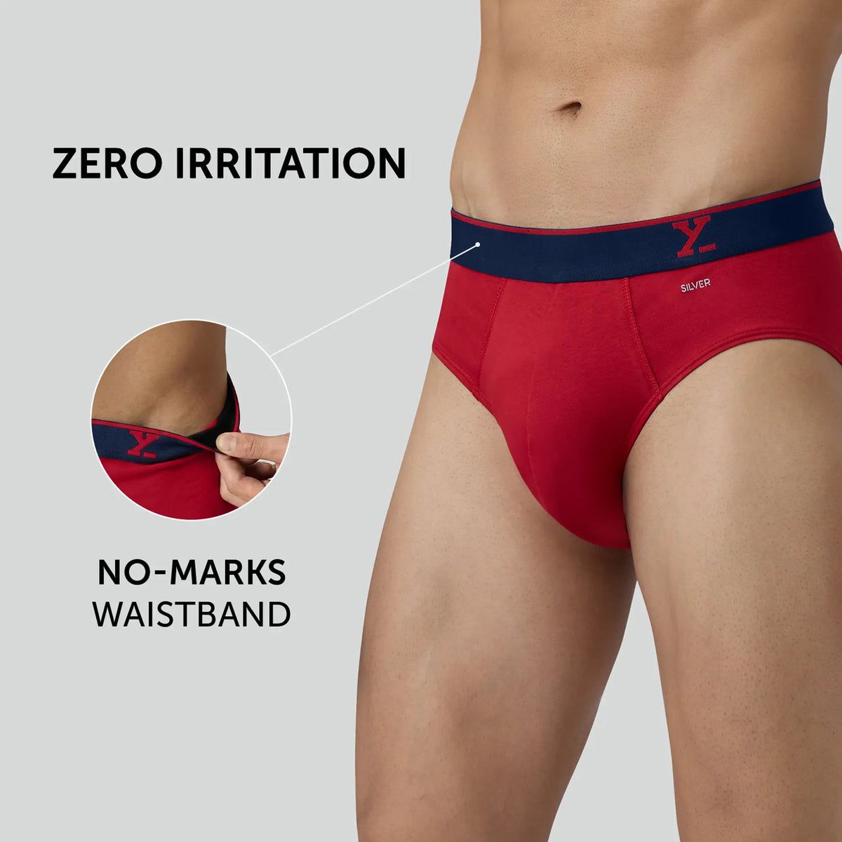 XYXX Traq Silver Cotton Briefs Rio Red - view 5