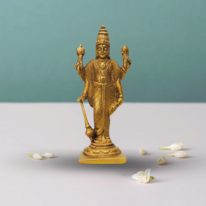 Brass Standing Vishnu Ji Statue 0.63Kg - PUSHMYCART