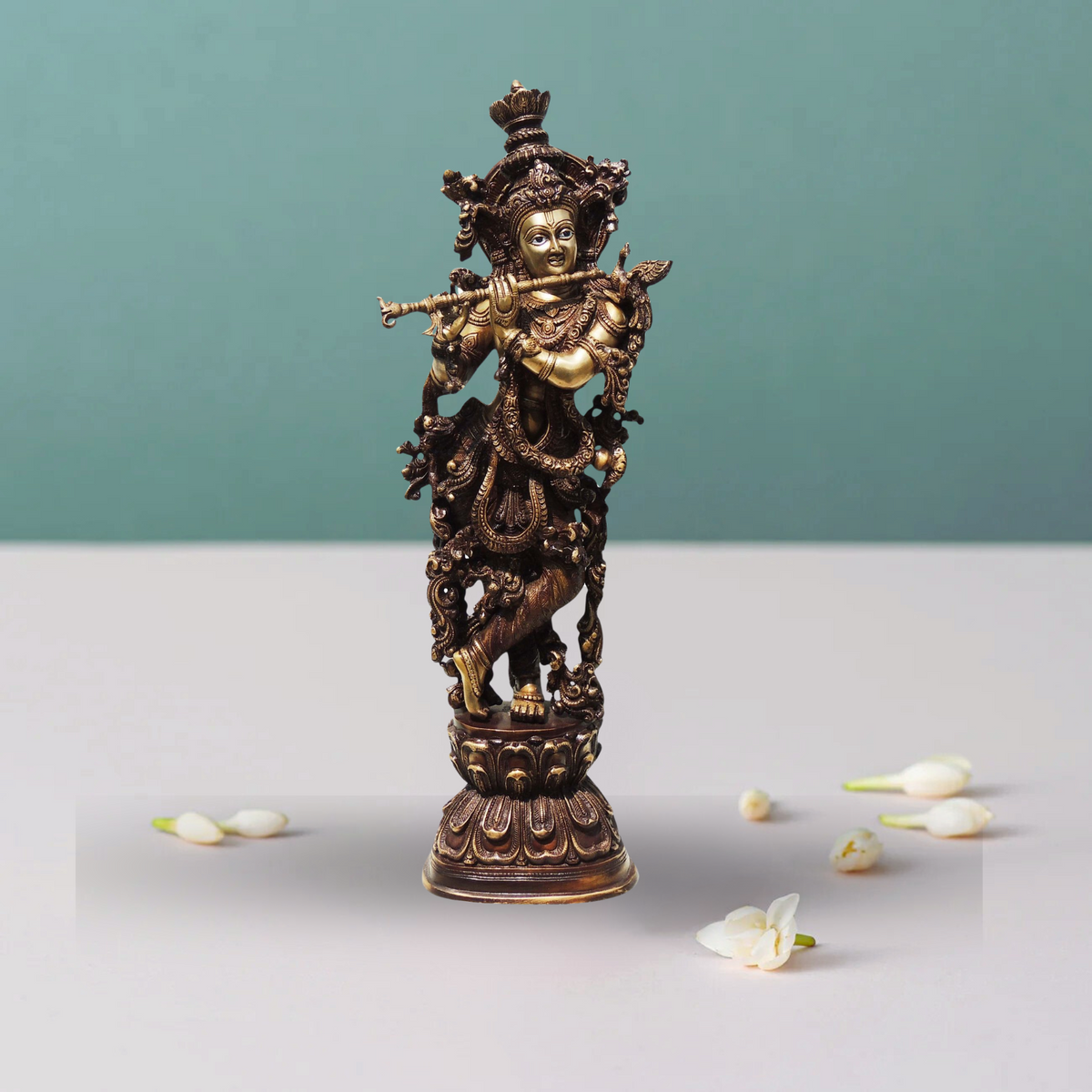Brass Krishna Antique 17.16Kg - PUSHMYCART
