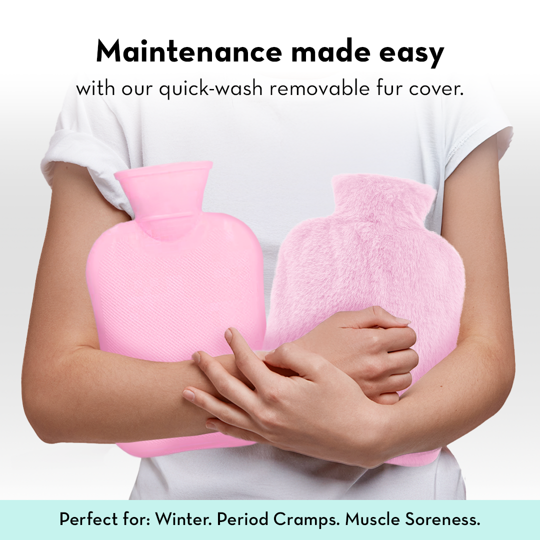 Plush Hot Water Bag with Soft Fur Cover