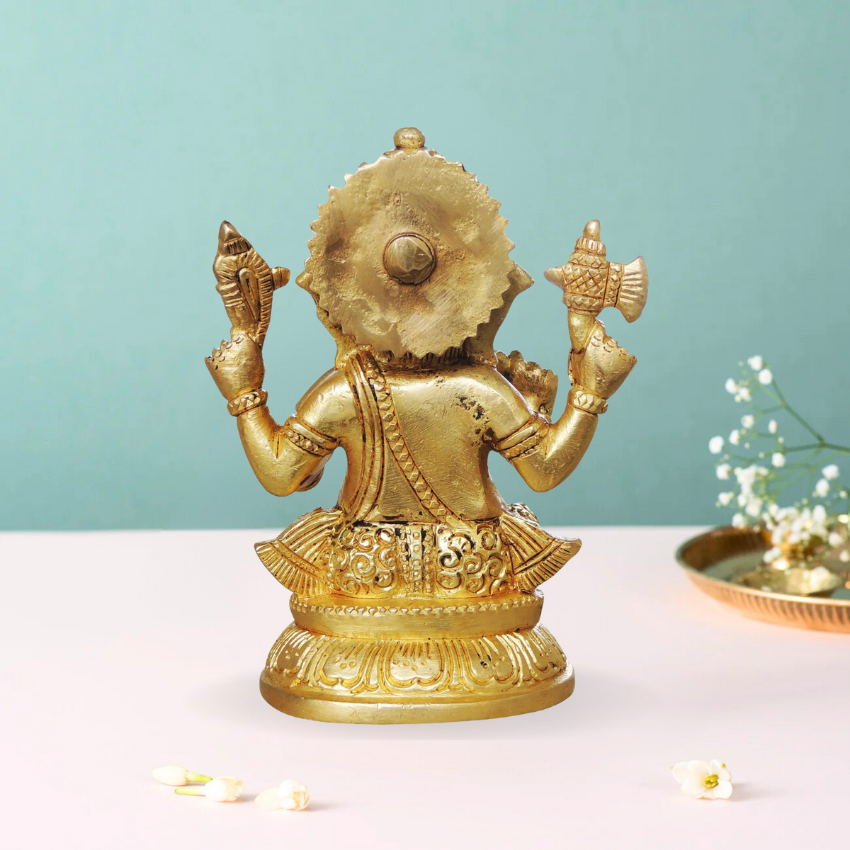 Brass Ganesh Ji Statue 0.78Kg - PUSHMYCART