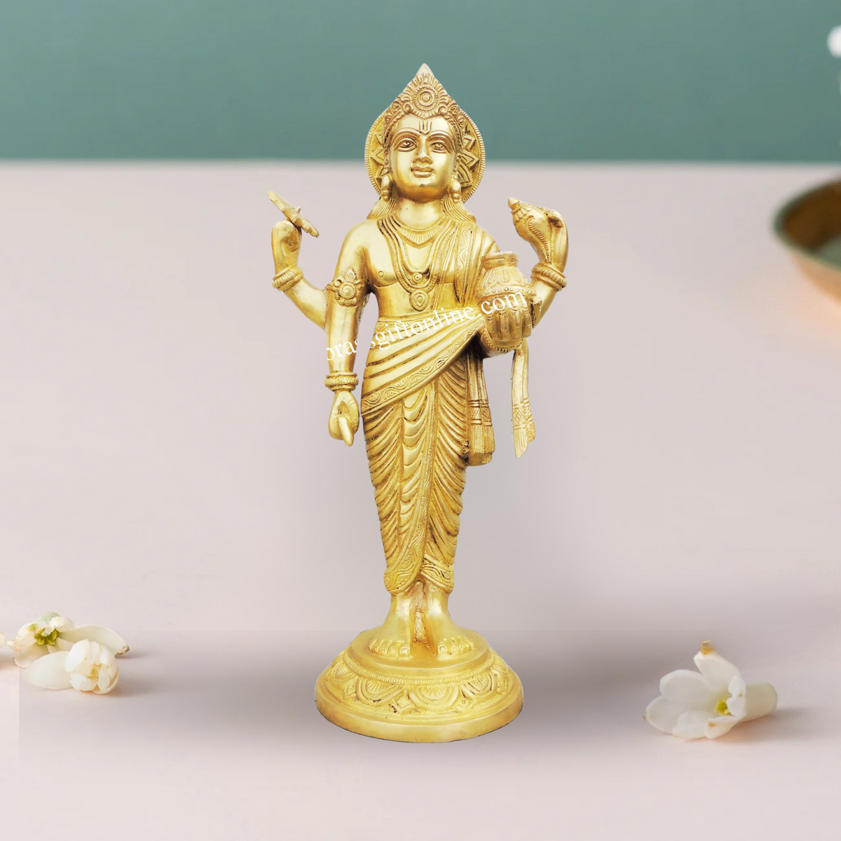Brass Dhanvantri Idol 4.315Kg - PUSHMYCART