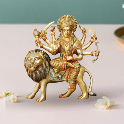 Brass Durga Ji Goddess Idol Statue 6.5Kg - PUSHMYCART
