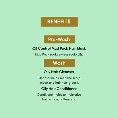 The Earth Collective Oily Scalp Regime Set of 3, featuring mud pack, cleanser, and conditioner bottles. - Image 3