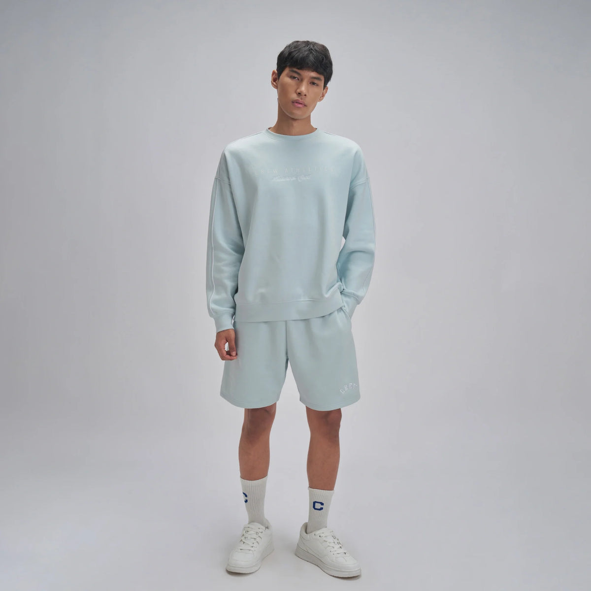 XYXX Crew Oversized Round Neck Sweatshirt - Quad Blue - view 2