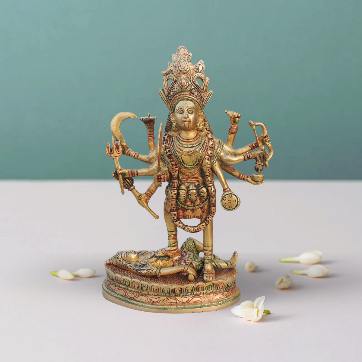 Brass Kali Maa Statue 2.8Kg - PUSHMYCART