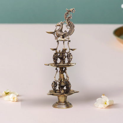 Brass Murga Cock Deepak 10.78Kg - PUSHMYCART