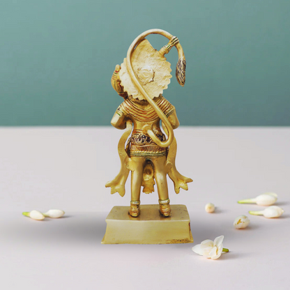 Brass Hanuman Statnding Statue 2.225Kg - PUSHMYCART