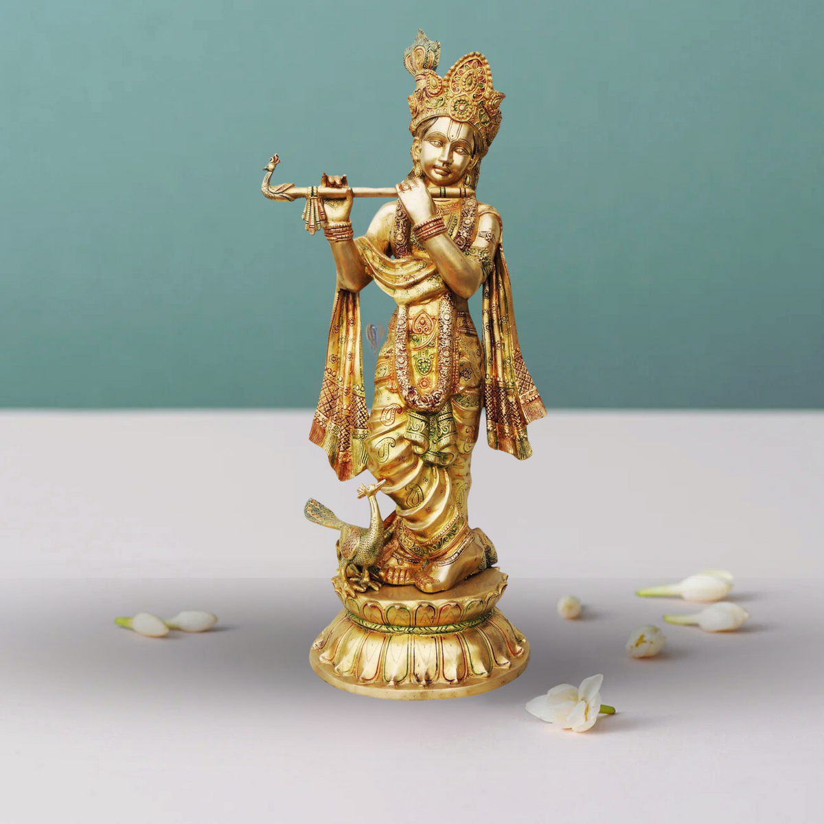 Brass Krishan Idol 22.5Kg - PUSHMYCART
