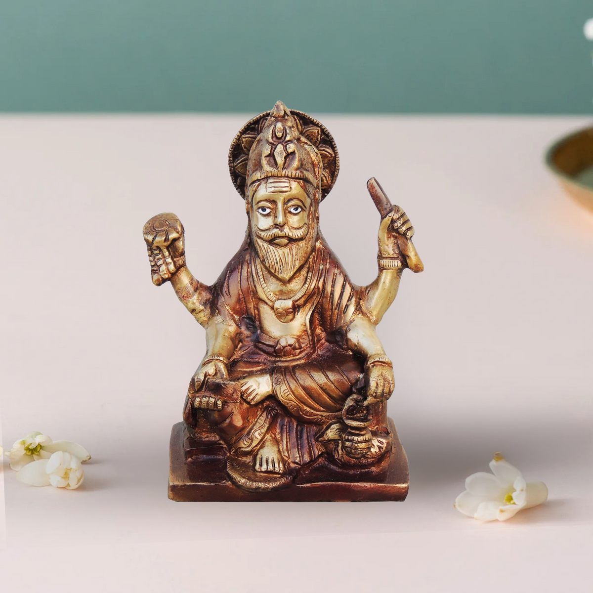 Brass Vishwakarma Statue 1.99Kg - PUSHMYCART