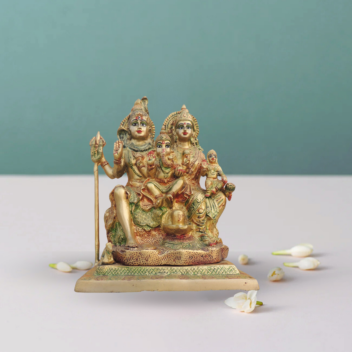Brass Shiv Parivar Idol | Shiv Family Murti 6.9Kg - PUSHMYCART