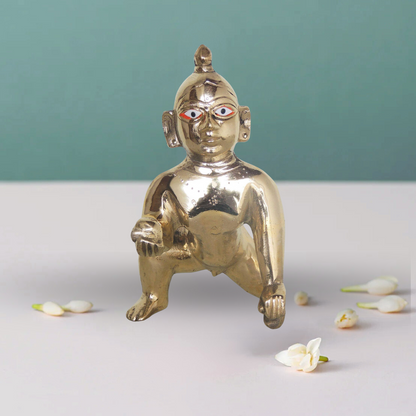 Brass Laddu Gopal God Idol Statue 1.2Kg - PUSHMYCART