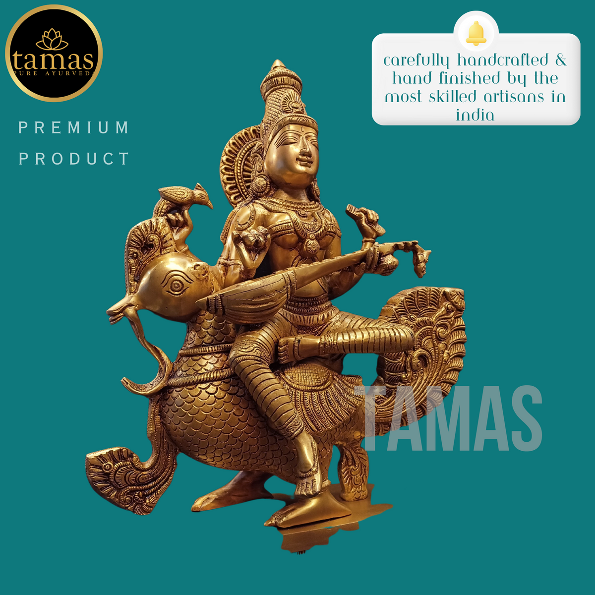 Tamas Brass Saraswati Maa Statue - PUSHMYCART