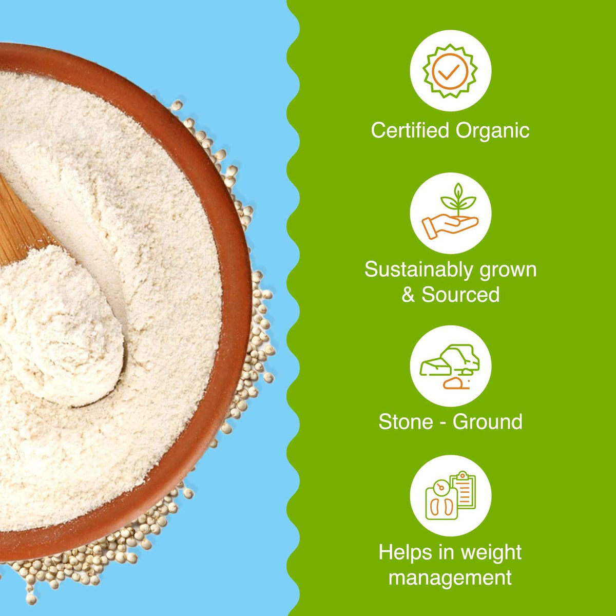 Just Organik Quinoa White Flour - PUSHMYCART