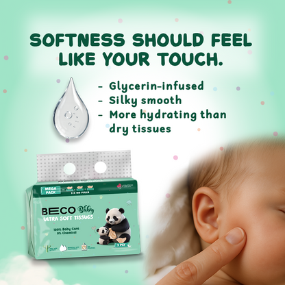 BECO Ultra Soft Baby Tissues 3 ply 100 Pulls Pack of 3 image 6