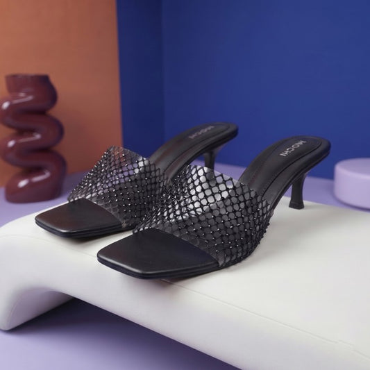 Mochi Party Kitten Heel Slip Ons for Women Style 40-457