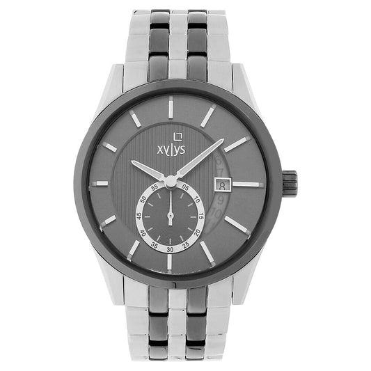 Xylys Quartz Analog with Date Grey Round Dial Two Toned Stainless Steel Strap Watch For Men - image 1