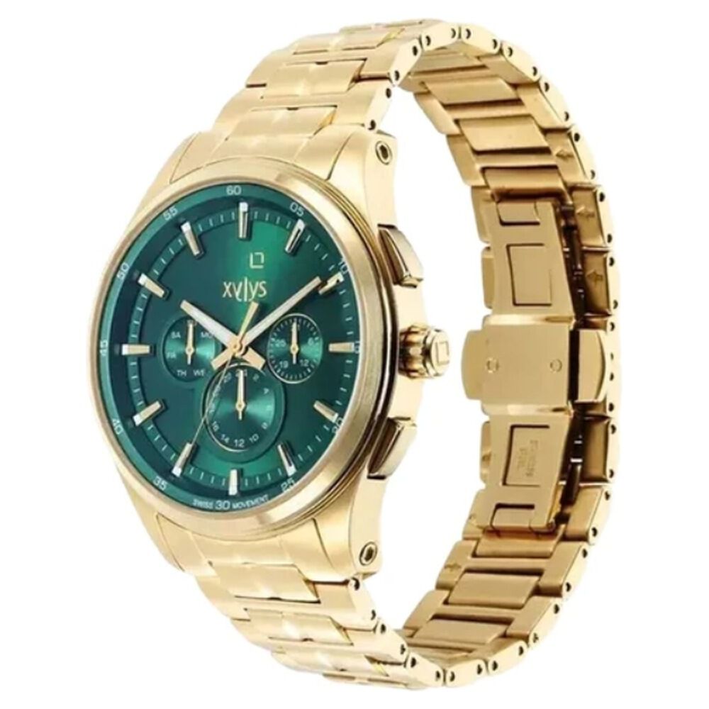 Xylys Swiss Analog Stainless Steel Strap Green Dial Watch For Men