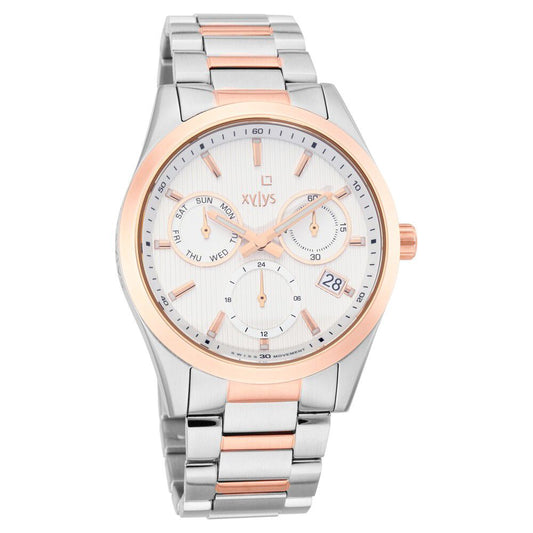 Xylys Swiss Multifunction Two Toned Stainless Steel Strap White Dial Watch For Men - image 1