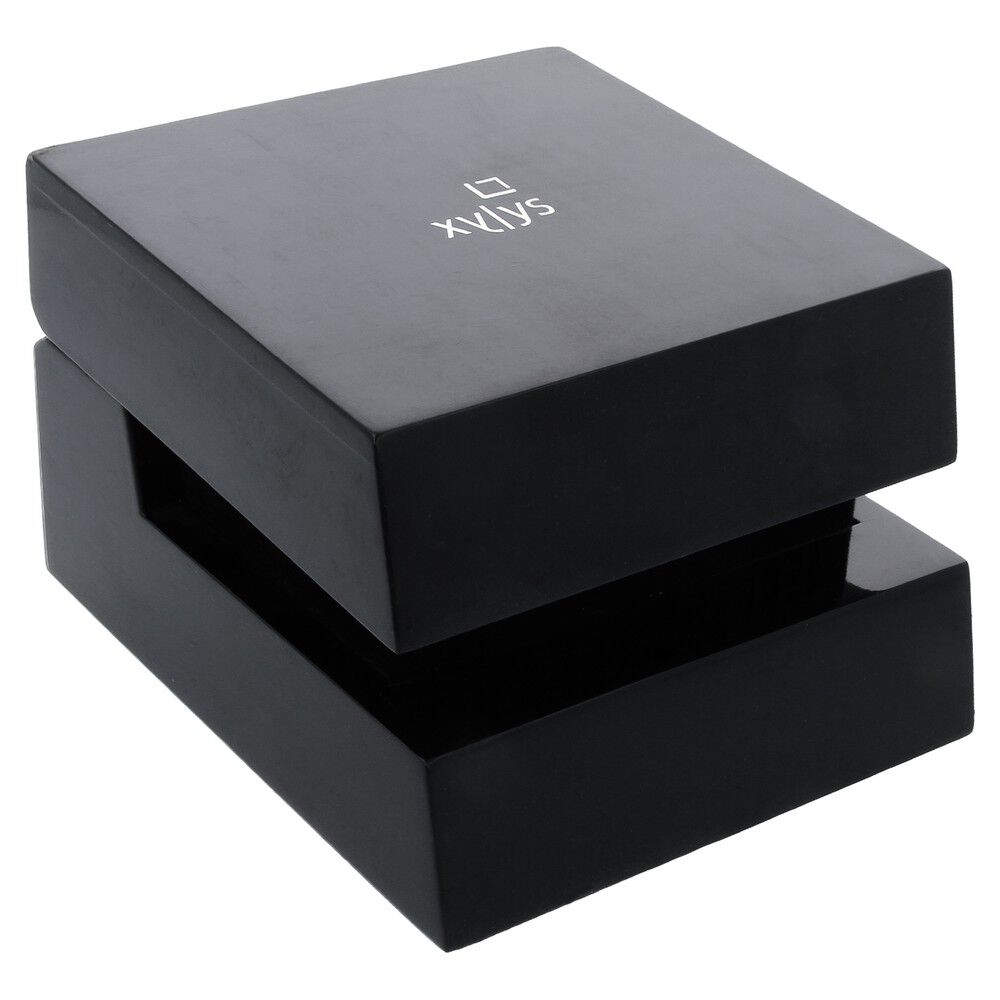 Xylys Swiss Multifunction Black Leather Strap Black Dial Watch For Men