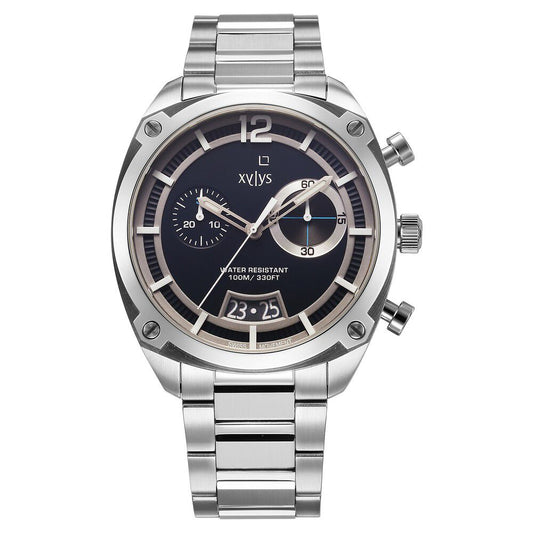Xylys Swiss Chronograph Silver Stainless Steel Strap Blue Dial Watch For Men - image 1