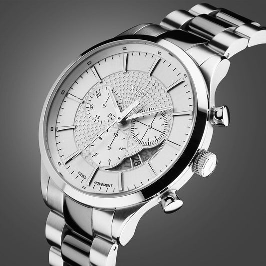 Xylys Triumph Swiss Chronograph Stainless Steel White Dial Watch for Men