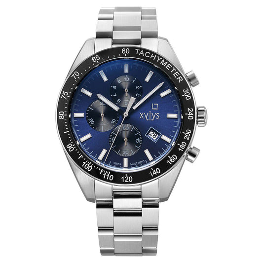 Xylys Velocita Swiss Chronograph Stainless Steel Blue Dial Watch for Men - image 1