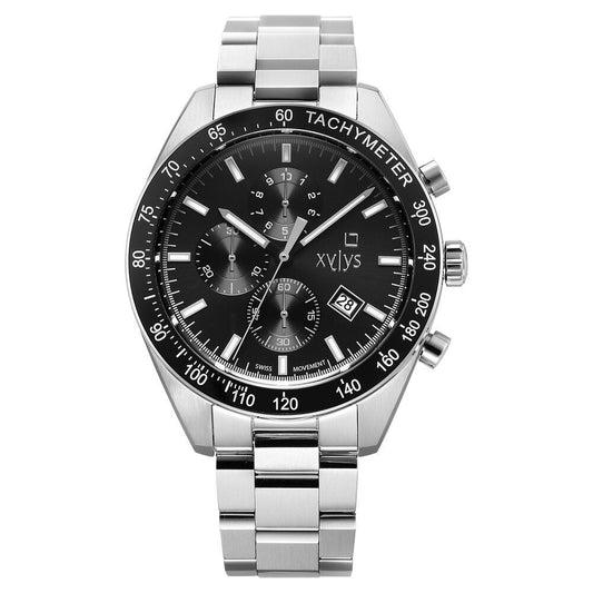 Xylys Velocita Swiss Chronograph Stainless Steel Black Dial Watch for Men - image 1