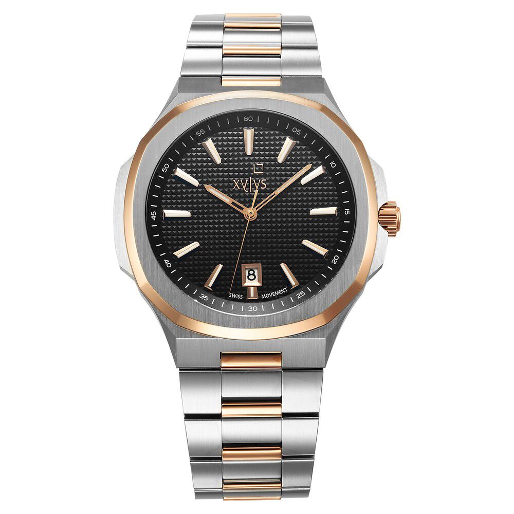 Xylys Integra Swiss Analog Stainless Steel Black Dial Watch for Men - image 1