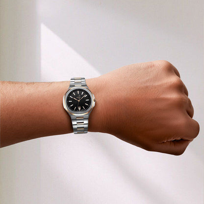 Xylys Integra Swiss Analog Stainless Steel Black Dial Watch for Men