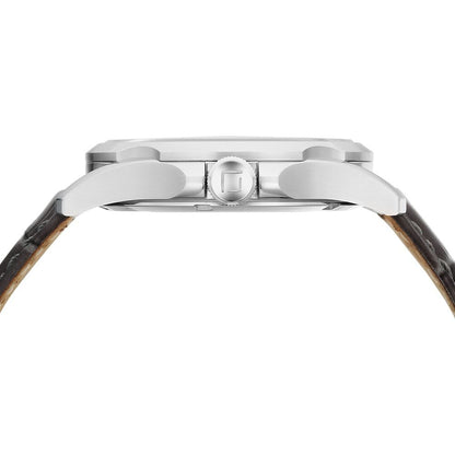 Xylys Automatic Analog White Dial Grey Leather Strap Watch For Men