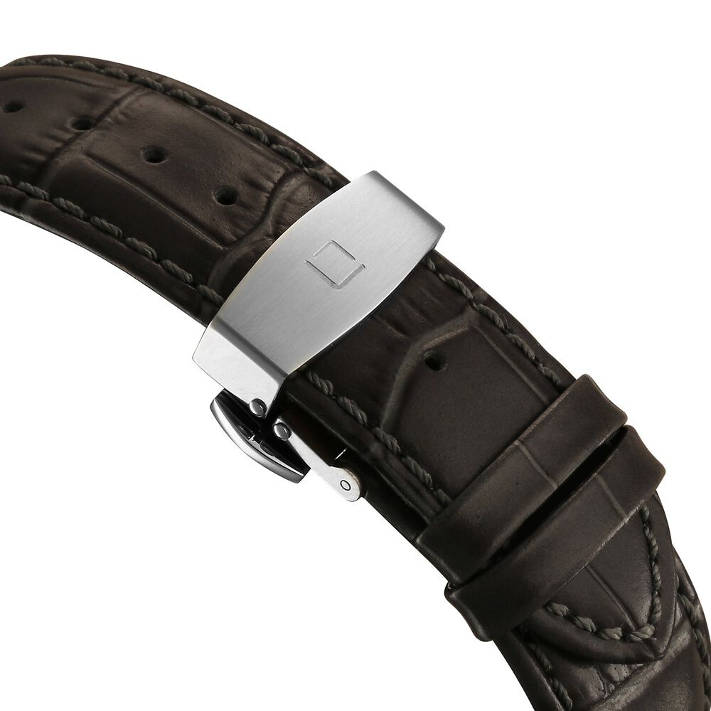 Xylys Automatic Analog White Dial Grey Leather Strap Watch For Men