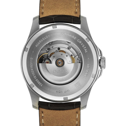 Xylys Automatic Analog White Dial Grey Leather Strap Watch For Men