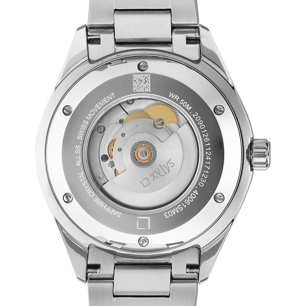 Xylys Automatic Maroon Dial Silver Stainless Steel Strap Watch For Men