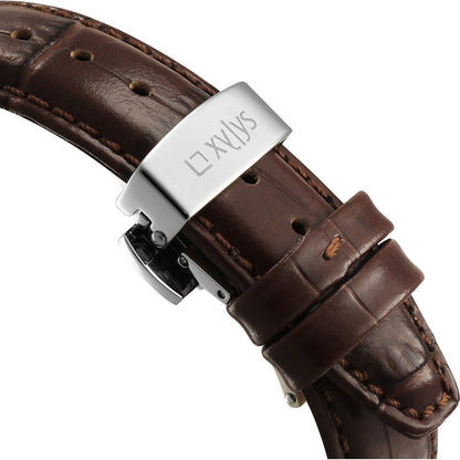 Xylys Automatic Silver Dial Brown Leather Strap Watch For Men