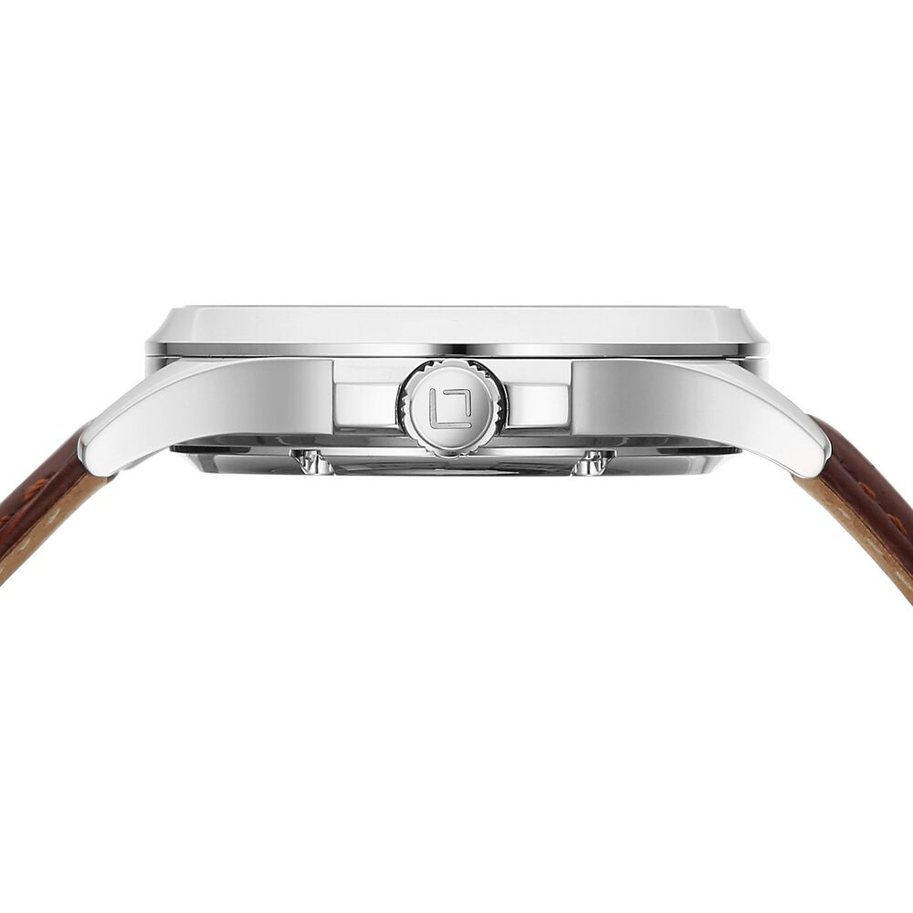 Xylys Automatic Silver Dial Brown Leather Strap Watch For Men