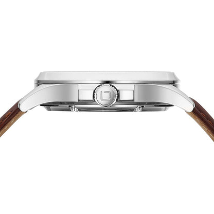 Xylys Automatic Silver Dial Brown Leather Strap Watch For Men