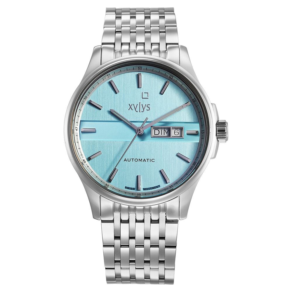 Xylys Automatic Blue Dial Silver Stainless Steel Strap Watch For Men - image 1