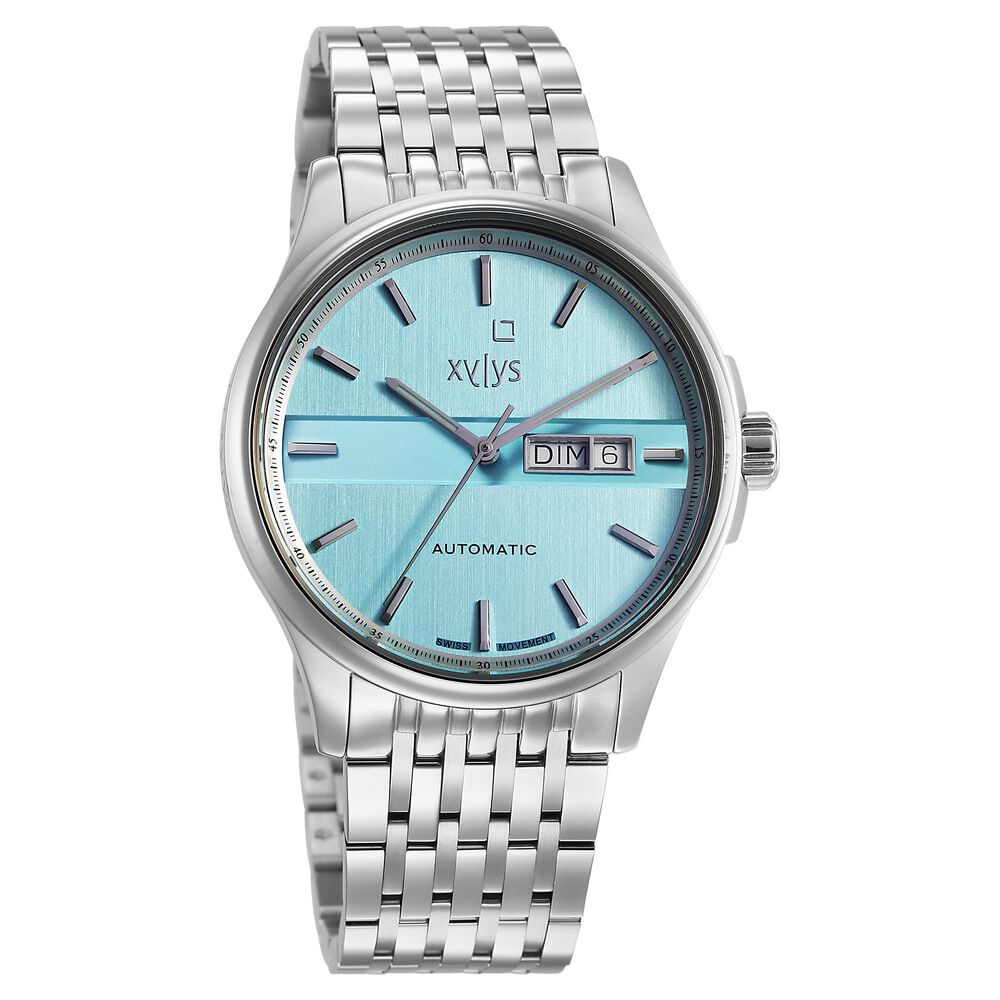 Xylys Automatic Blue Dial Silver Stainless Steel Strap Watch For Men