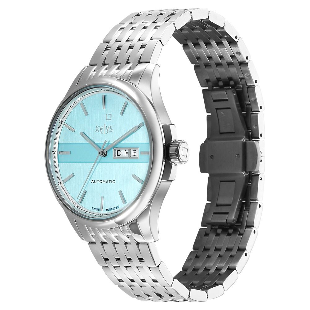 Xylys Automatic Blue Dial Silver Stainless Steel Strap Watch For Men