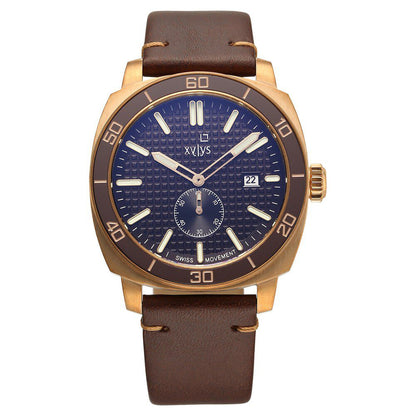 Xylys Quartz Analog Brown Dial Brown Leather Strap Watch For Men - image 1