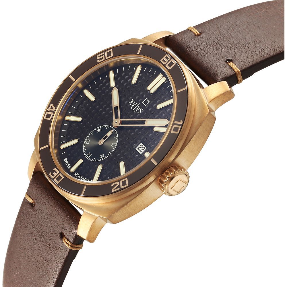 Xylys Quartz Analog Brown Dial Brown Leather Strap Watch For Men
