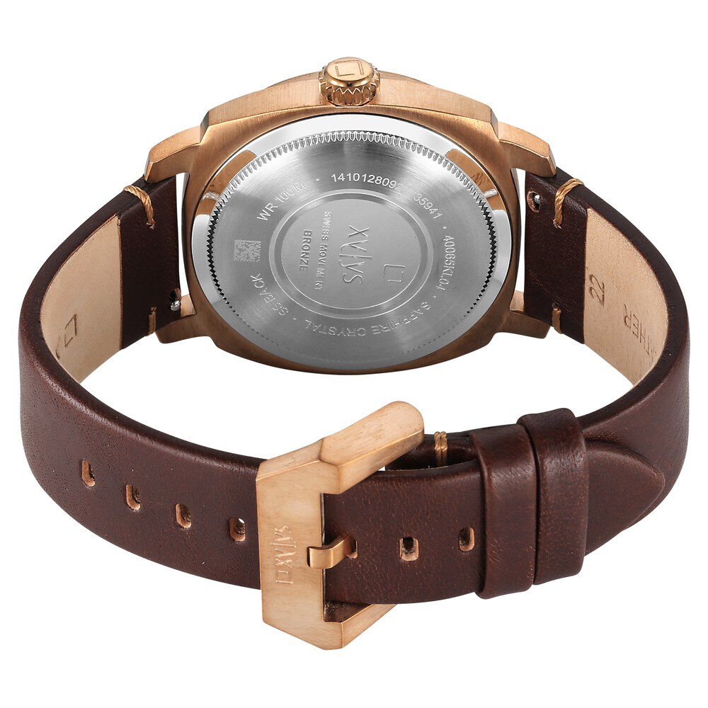Xylys Quartz Analog Brown Dial Brown Leather Strap Watch For Men