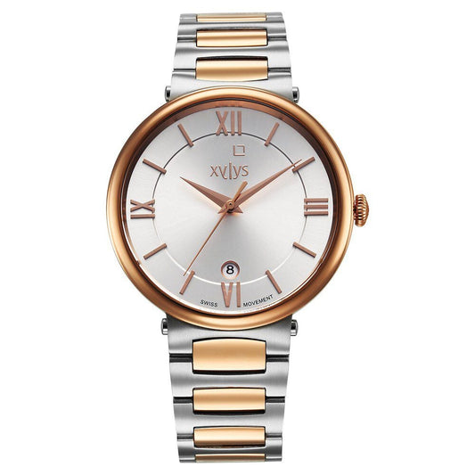 Xylys Quartz Analog with Date Silver Dial Two Toned Stainless Steel Strap Watch For Men - image 1