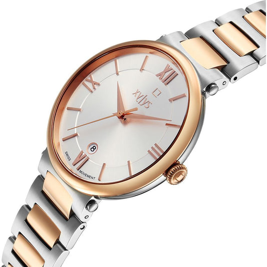 Xylys Quartz Analog with Date Silver Dial Two Toned Stainless Steel Strap Watch For Men