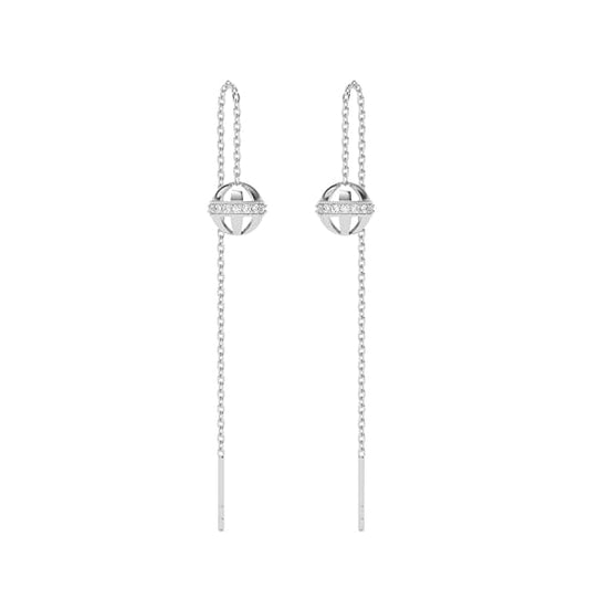 CLARA 925 Sterling Silver Sui Dhaga Threader Earrings Ball