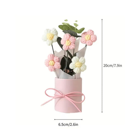 Handmade Pink Crochet Bouquet- Pack of 1 (100 g) - image 2