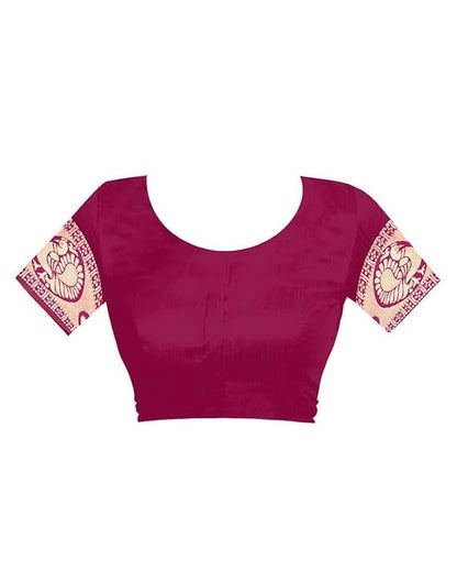 Vasthrlay Jacquard saree design in Red traditional style