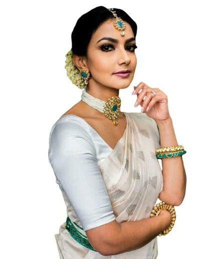 Vasthrlay White Ethnic Traditional Saree for festive ethnic occasions