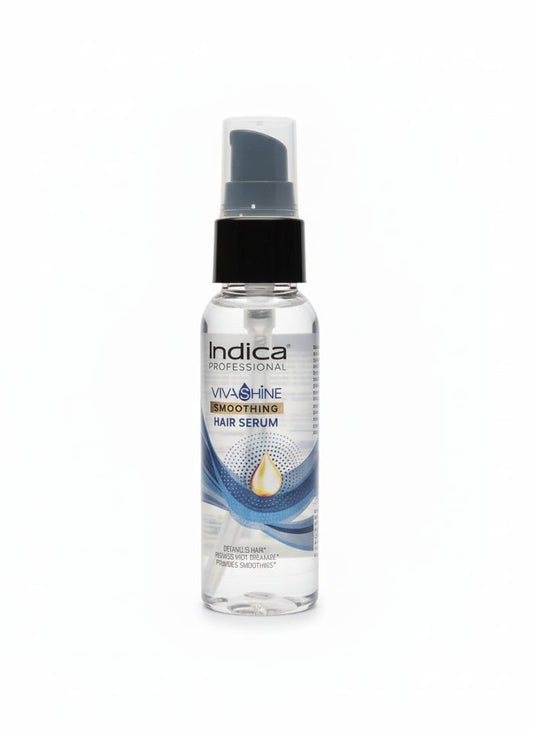Indica Professional VivaShine Smoothing Hair Serum bottle, anti-frizz, instant shine, for smooth hair.